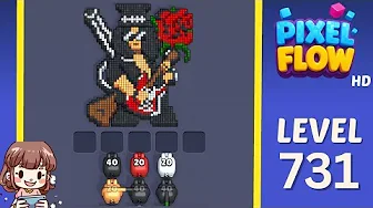 Pixel Flow Level 731 grid layout and solution screenshot