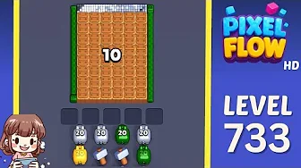 Pixel Flow Level 733 grid layout and solution screenshot