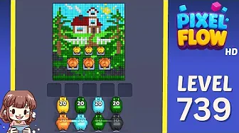 Pixel Flow Level 739 grid layout and solution screenshot