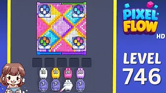 Pixel Flow Level 746 grid layout and solution screenshot