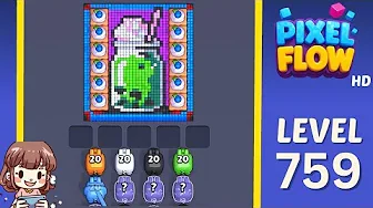 Pixel Flow Level 759 grid layout and solution screenshot