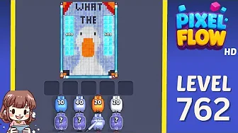 Pixel Flow Level 762 grid layout and solution screenshot