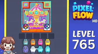 Pixel Flow Level 765 grid layout and solution screenshot
