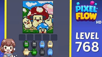 Pixel Flow Level 768 grid layout and solution screenshot