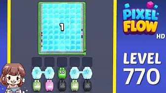 Pixel Flow Level 770 grid layout and solution screenshot
