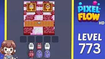 Pixel Flow Level 773 grid layout and solution screenshot