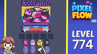 Pixel Flow Level 774 grid layout and solution screenshot