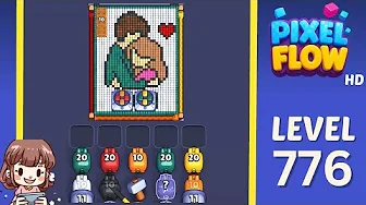Pixel Flow Level 776 grid layout and solution screenshot