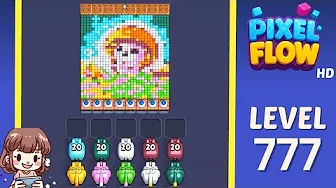 Pixel Flow Level 777 grid layout and solution screenshot