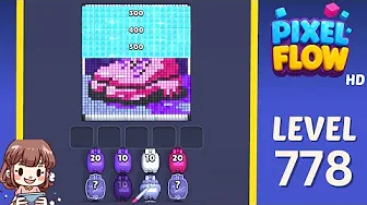 Pixel Flow Level 778 grid layout and solution screenshot