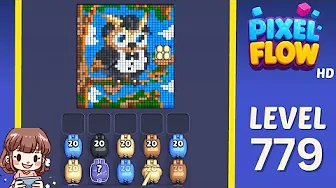 Pixel Flow Level 779 grid layout and solution screenshot