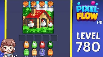Pixel Flow Level 780 grid layout and solution screenshot