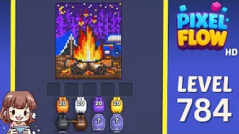 Pixel Flow Level 784 grid layout and solution screenshot