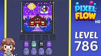 Pixel Flow Level 786 grid layout and solution screenshot
