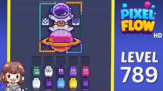 Pixel Flow Level 789 grid layout and solution screenshot