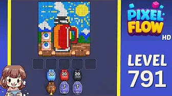 Pixel Flow Level 791 grid layout and solution screenshot