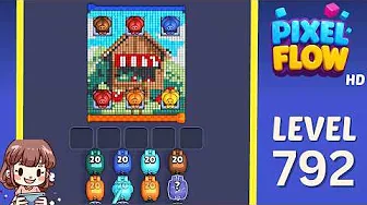 Pixel Flow Level 792 grid layout and solution screenshot