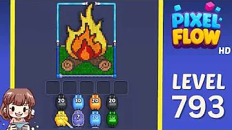 Pixel Flow Level 793 grid layout and solution screenshot