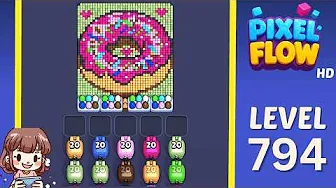 Pixel Flow Level 794 grid layout and solution screenshot