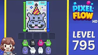 Pixel Flow Level 795 grid layout and solution screenshot