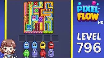 Pixel Flow Level 796 grid layout and solution screenshot