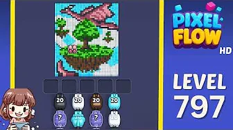 Pixel Flow Level 797 grid layout and solution screenshot