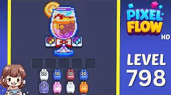 Pixel Flow Level 798 grid layout and solution screenshot