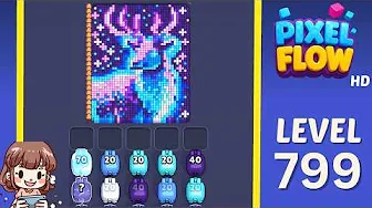 Pixel Flow Level 799 grid layout and solution screenshot