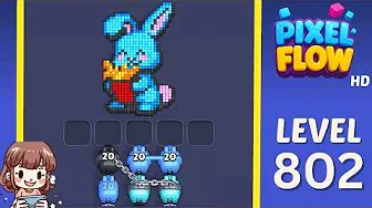 Pixel Flow Level 802 grid layout and solution screenshot