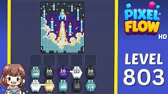 Pixel Flow Level 803 grid layout and solution screenshot