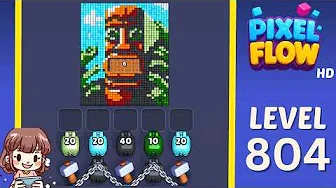 Pixel Flow Level 804 grid layout and solution screenshot