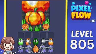 Pixel Flow Level 805 grid layout and solution screenshot
