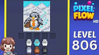 Pixel Flow Level 806 grid layout and solution screenshot