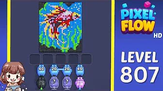Pixel Flow Level 807 grid layout and solution screenshot