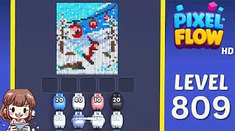 Pixel Flow Level 809 grid layout and solution screenshot