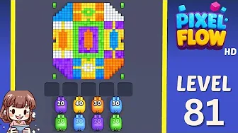 Pixel Flow Level 81 grid layout and solution screenshot