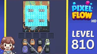 Pixel Flow Level 810 grid layout and solution screenshot