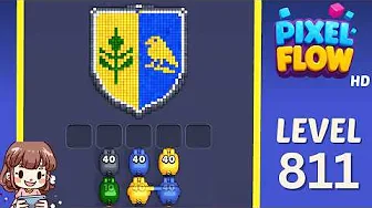 Pixel Flow Level 811 grid layout and solution screenshot