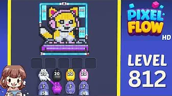 Pixel Flow Level 812 grid layout and solution screenshot