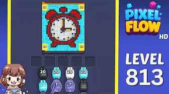 Pixel Flow Level 813 grid layout and solution screenshot