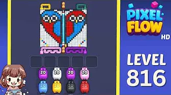Pixel Flow Level 816 grid layout and solution screenshot