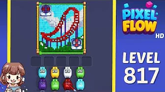 Pixel Flow Level 817 grid layout and solution screenshot