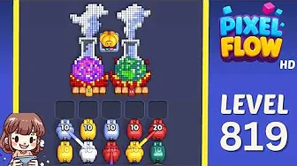 Pixel Flow Level 819 grid layout and solution screenshot