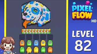 Pixel Flow Level 82 grid layout and solution screenshot