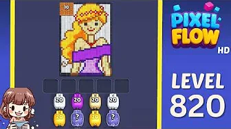 Pixel Flow Level 820 grid layout and solution screenshot