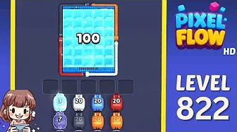 Pixel Flow Level 822 grid layout and solution screenshot