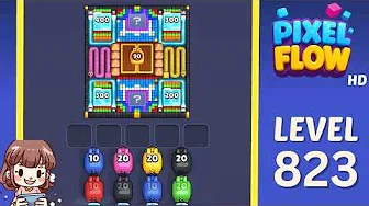 Pixel Flow Level 823 grid layout and solution screenshot