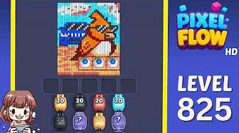 Pixel Flow Level 825 grid layout and solution screenshot