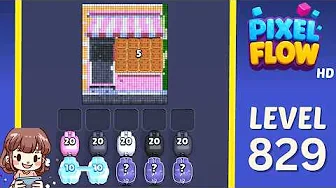 Pixel Flow Level 829 grid layout and solution screenshot