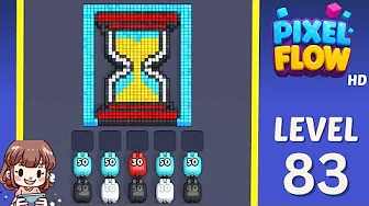 Pixel Flow Level 83 grid layout and solution screenshot